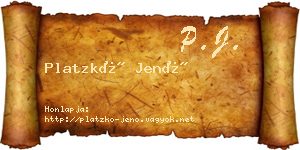 Platzkó Jenő névjegykártya